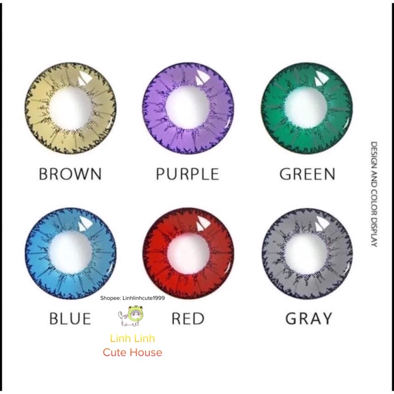 1 Cặp Lens Demon Đủ Màu 0 Độ Cosplay