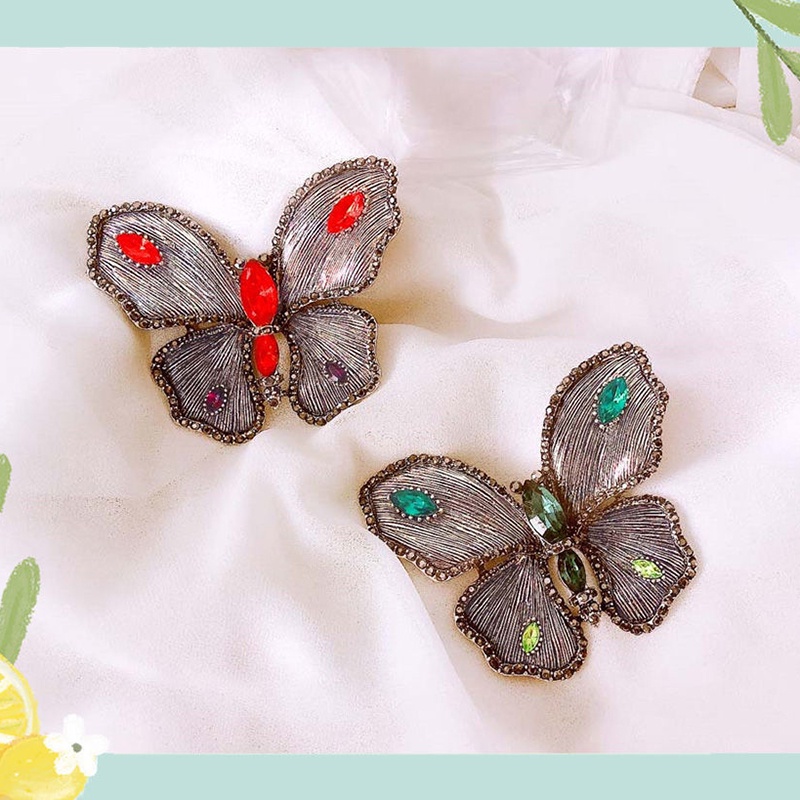 Ghim Cài Áo Hình Bướm Đính Đá Phong Cách Retro Thời Trang Cho Nữ