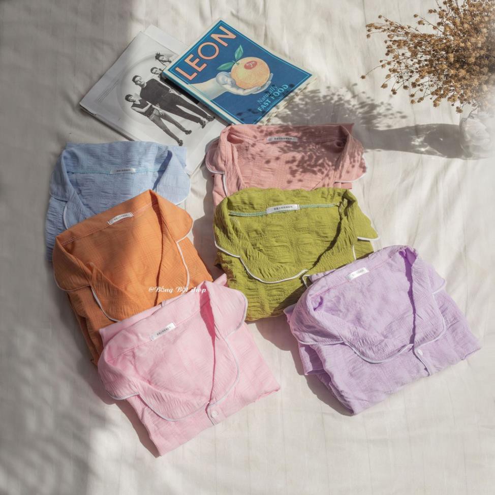 Pijama Chất Đũi Nhăn Cao Cấp Bộ Đồ Ngủ Mặc Nhà Rainbowhot Trend Hè 2021