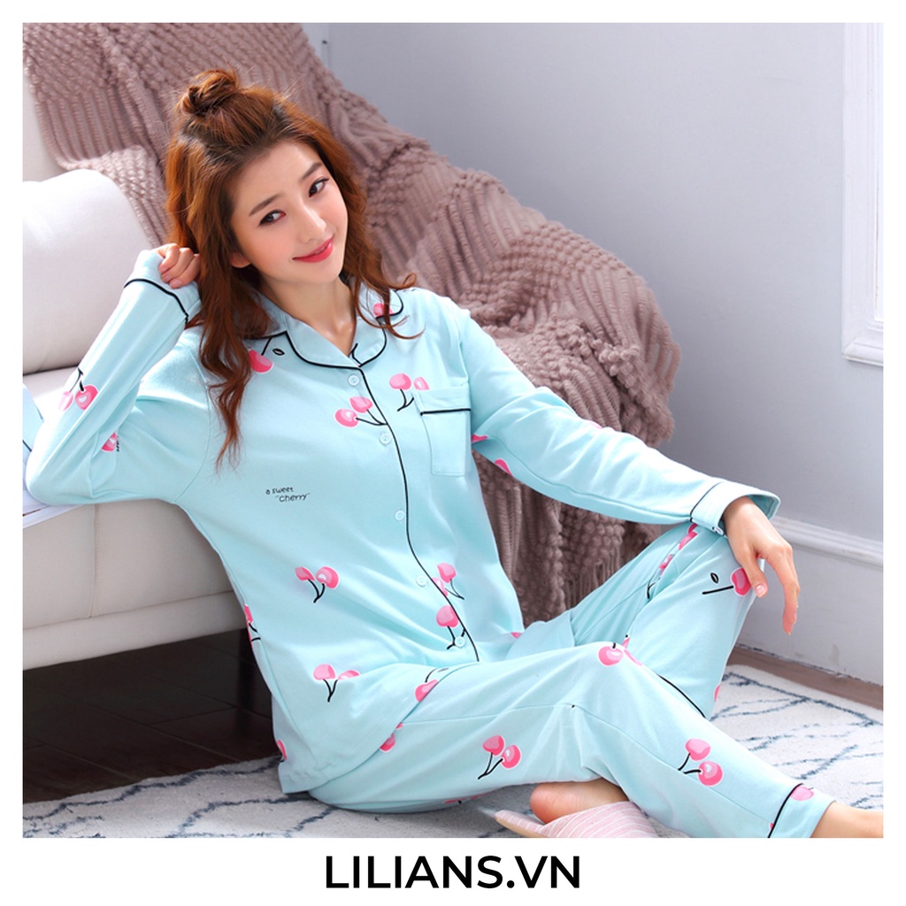Lilians Bộ Đồ Ngủ Nữ Pajamas Pyjamas Thu Đông Tay Dài Quần Dài Cao Cấp Mặc Thoáng Dành Cho Nữ