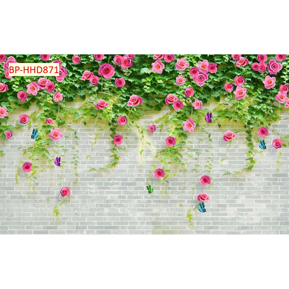 Tranh Dán Hoa Dây Leo Màu Hồng,Màu Tím, Màu Trắng