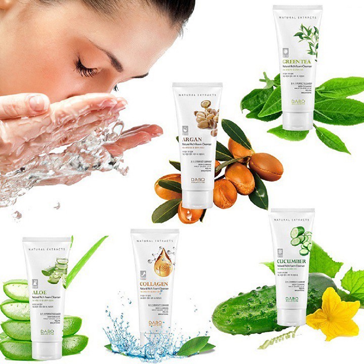 Sữa Rửa Mặt Trắng Da Hàn Quốc Dabo cao cấp 3 IN 1 Sáng da, Dưỡng ẩm, Giảm nhờn , Se khít lỗ chân lông 180ml (trắng) | BigBuy360 - bigbuy360.vn