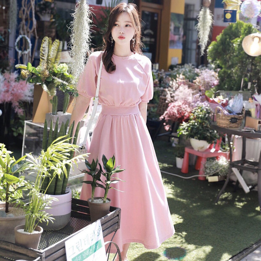 Đầm xòe form dài cổ tròn ms584