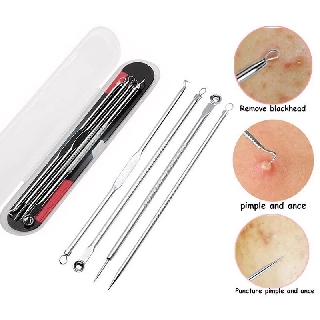 [Full Box] 4 Cây Nặn Mụn bằng thép Không rỉ CAO CẤP, nặn mụn đầu đen, mụn cám, mụn bọc nhanh chóng
