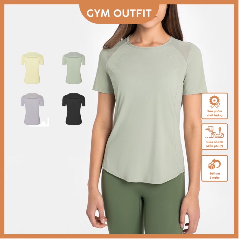 Áo Ngắn Tay Tập Gym Yoga Nữ Cao Cấp Phối Lưới - Lululemon Sculpt Short Sleeve 2022 Gym Outfit