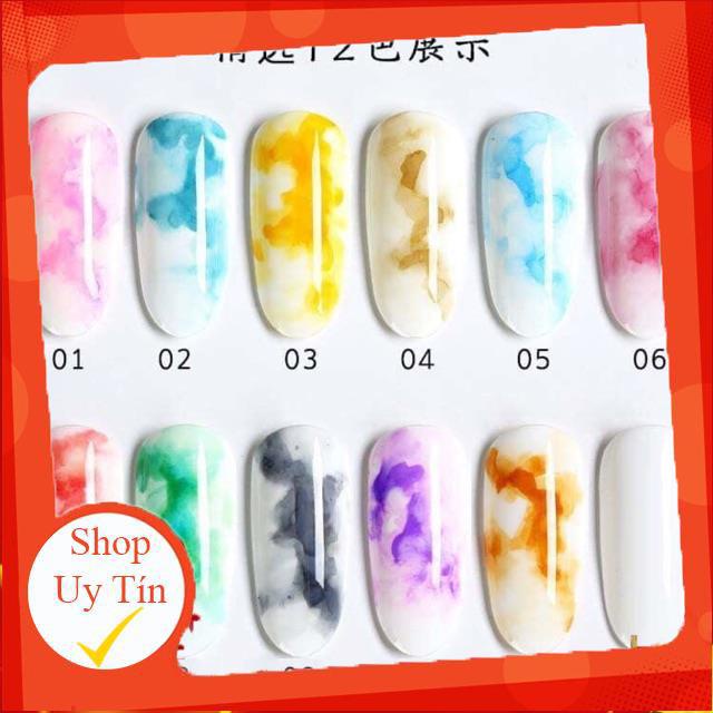 Set cồn loang 12 màu trang trí móng