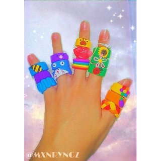 Nhẫn đất sét tự khô / Chunky clay rings indie aesthetic FULL MẪU Vol.2