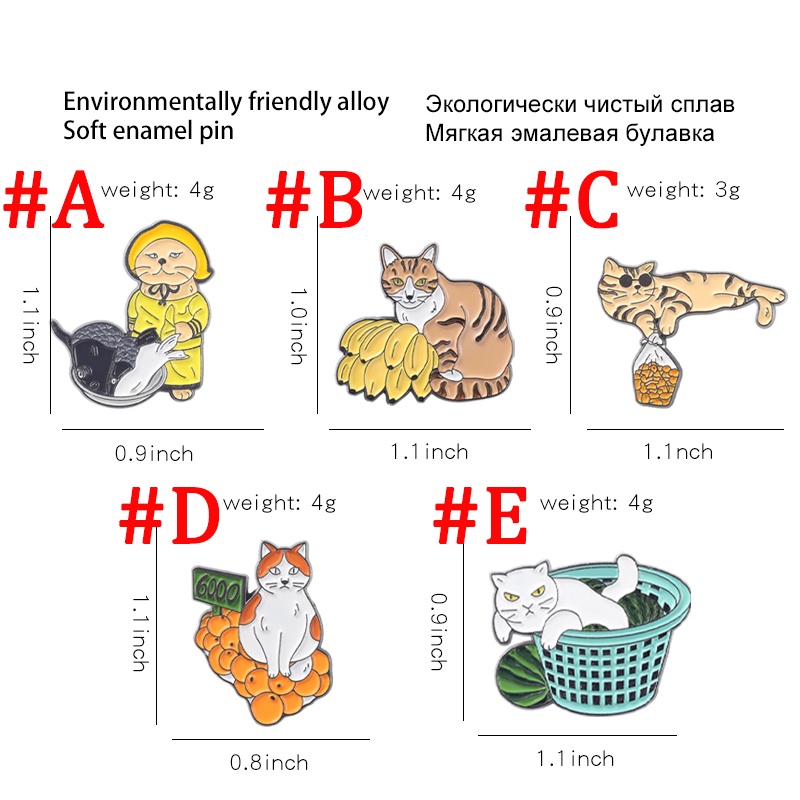 Trâm Cài Áo Hình Trái Cây/Mèo/Dưa Hấu/Dưa Hấu Dễ Thương Dùng Làm Quà Tặng