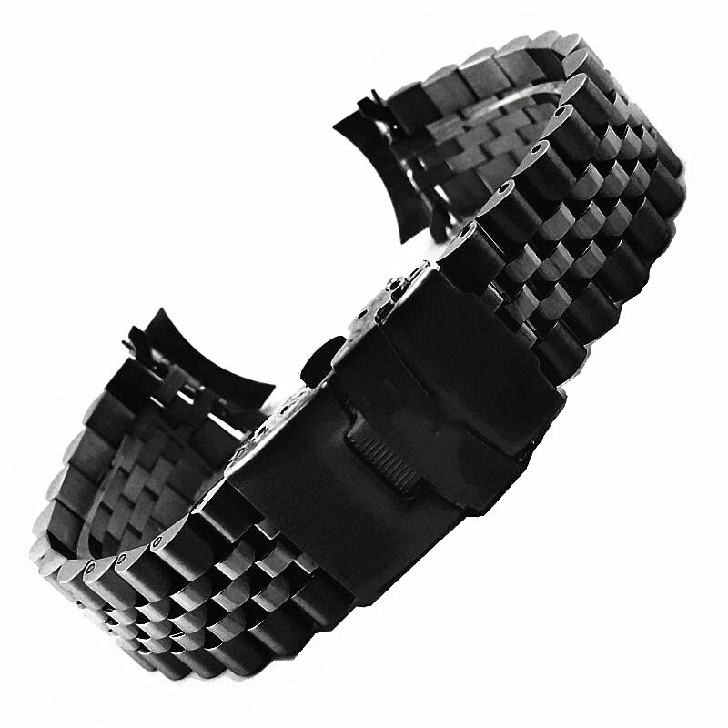 Toàn Bộ Dây Đồng Hồ Bằng Thép Không Gỉ Màu Đen / Bạc Bóng Sang Trọng Thay Thế Cho Seiko Skx007 Skx009 20mm 22mm