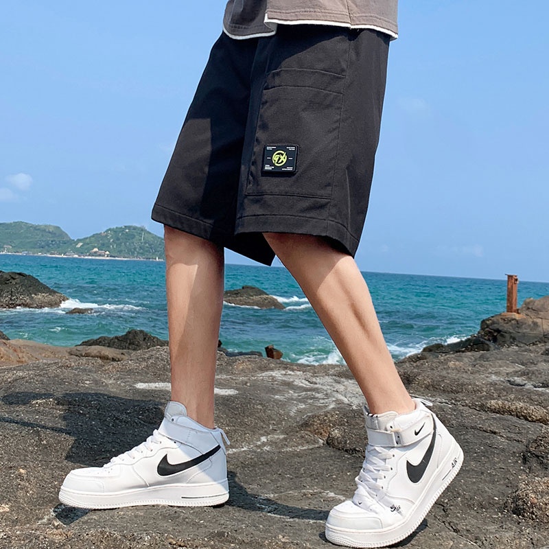 Quần short thể thao dây rút dáng rộng thời trang cho nam