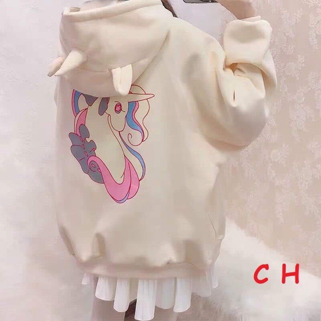 [FREESHIP ĐƠN TỪ 50K] Áo nỉ khoá ngựa mũ ba sừng COH1119