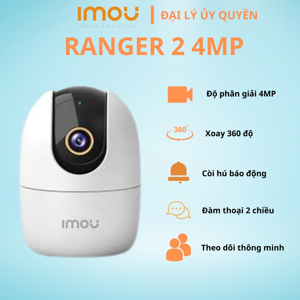 Camera WIFI trong nhà xoay 360 IMOU Ranger 2 A32 3MP - A42P 4MP hàng chính hãng DSS phân phối