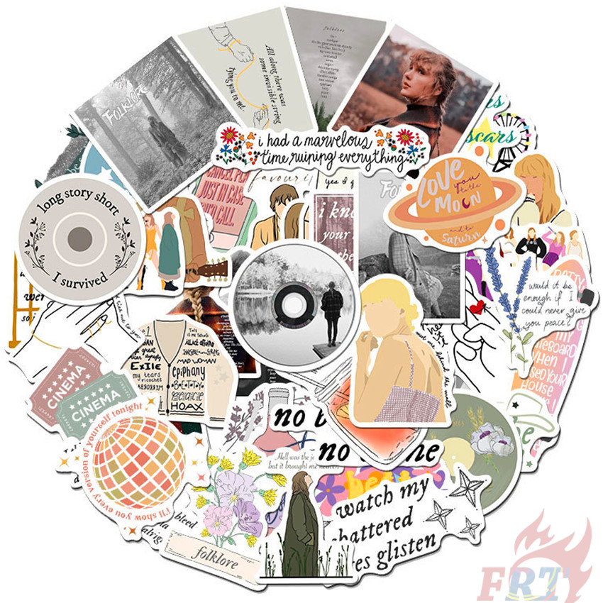 50Pcs/Set ❉ Taylor Swift：Folklore Series 03 Stickers ❉ DIY Fashion Mixed Waterproof Doodle Decals Stickers