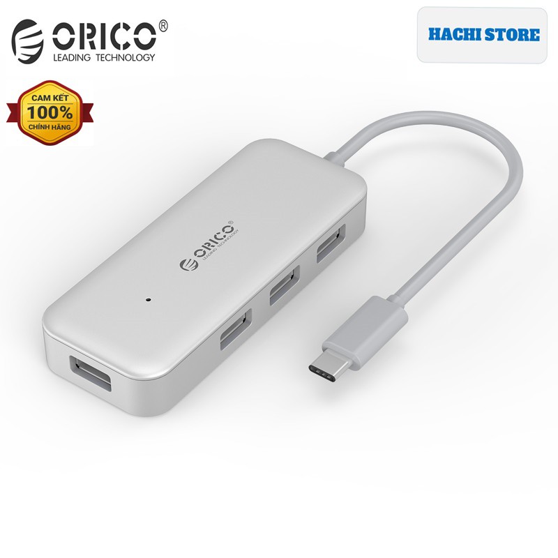 Bộ chuyển từ cổng Type-C sang 4 cổng USB 3.0 Orico TC4U-U3-SV - Hàng Chính Hãng