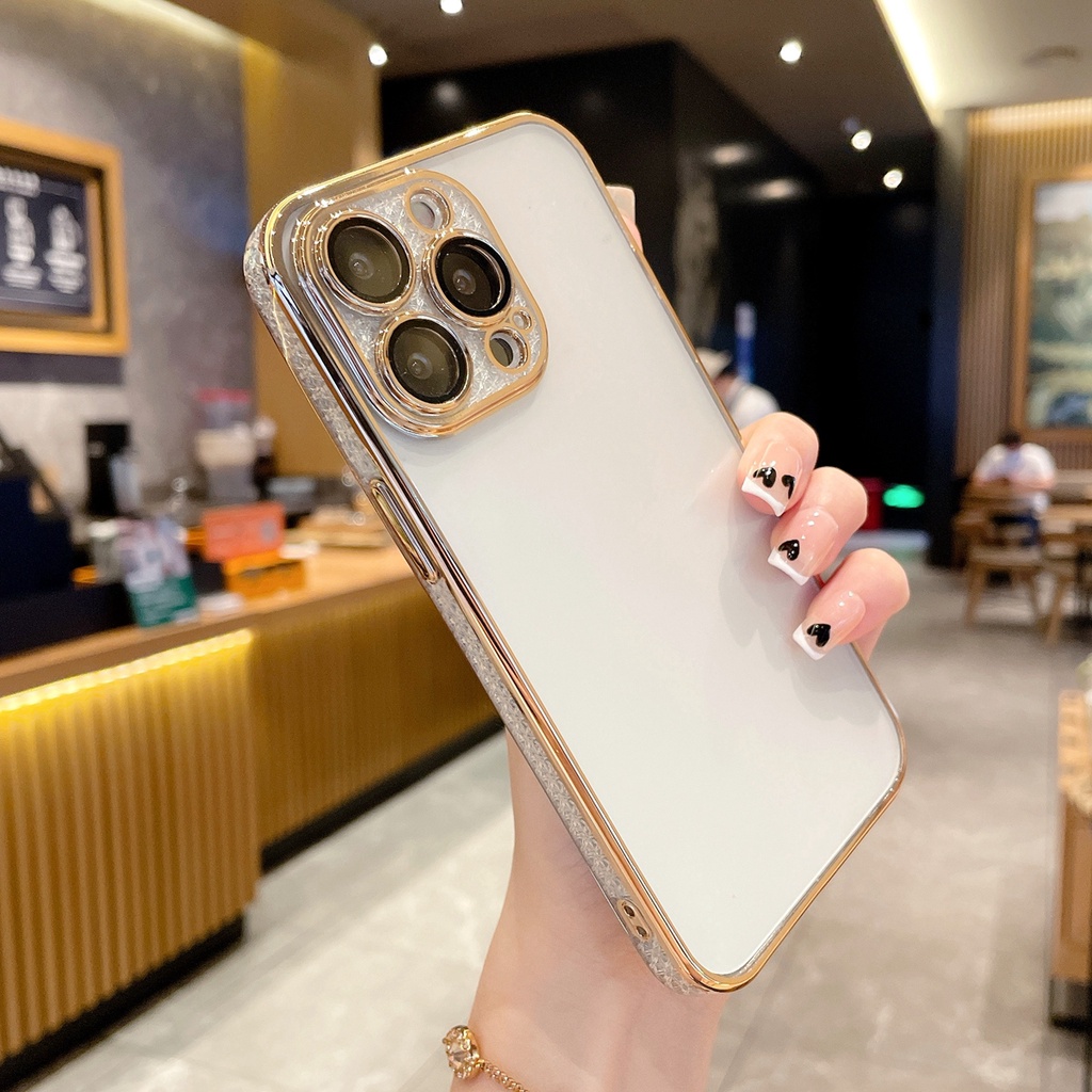 Ốp Điện Thoại Silicon Dẻo Trong Suốt Viền Kim Cương Sang Trọng Cho iphone 13 Pro MAX 11 12 Pro MAX XS MAX XR X 7+ 8 Plus