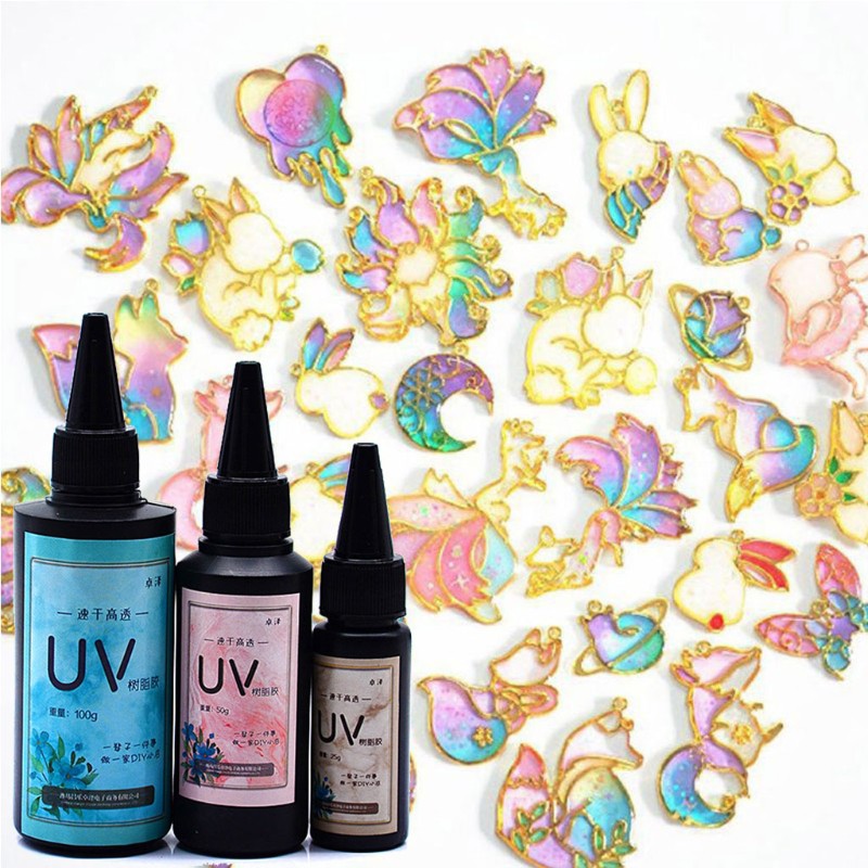 Chất tạo màu Resin Epoxy UV trong suốt làm pha lê cứng trang trí đồ trang sức