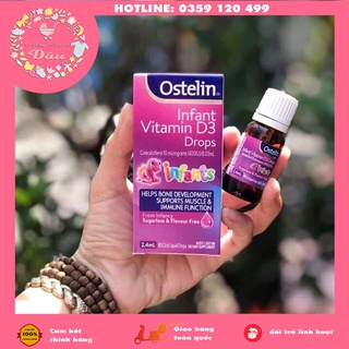 Vitamin D3 Drops Ostelin Úc dạng nhỏ giọt 2.4ml cho bé từ sơ sinh
