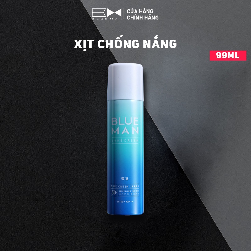 Xịt Chống Nắng Cho Nam BLUEMAN Nâng Tone Da SPF 50+ Không Cồn & Kiềm Dầu (99ml) ZL145