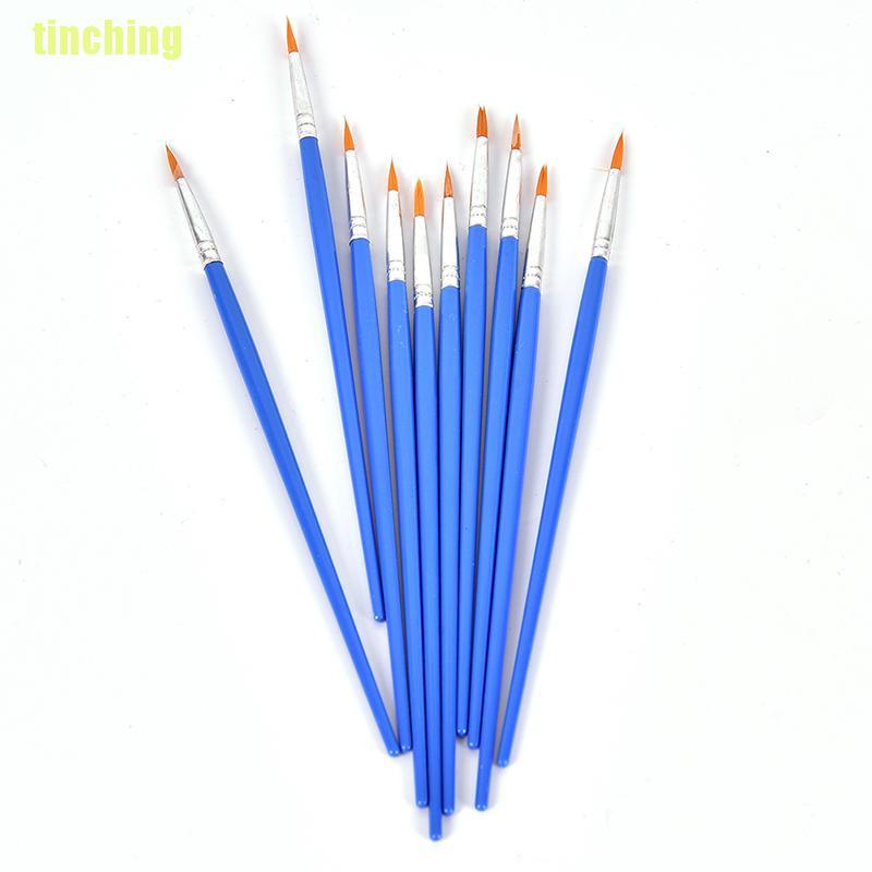 Bộ 10 Cọ Vẽ Màu Nước Đầu Tròn Bằng nylon