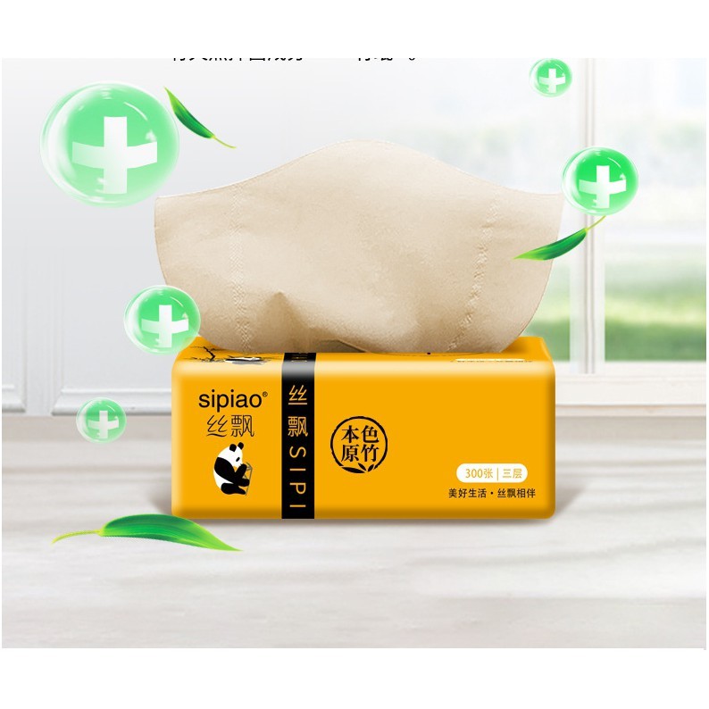 Khăn giấy ăn (300 tờ 1 túi) Gấu Trúc chính hãng Sipiao hàng nội địa Trung Quốc