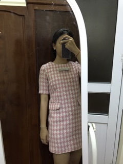 Váy ( đầm) dạ tweed dáng xuông