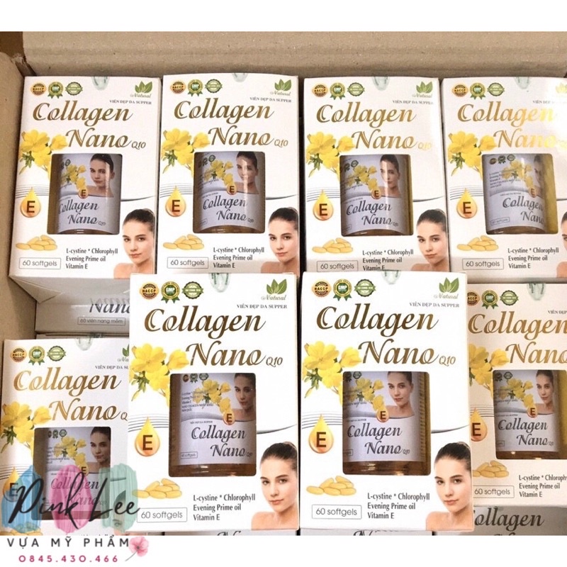 Viên uống trắng da mờ nám giảm tàn nhang chống lão hóa da collagen nano Q10 hộp 60 viên