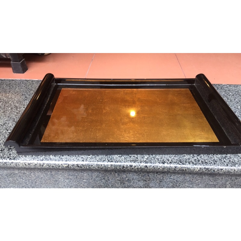 Khay gỗ sơn mài chữ nhật in chữ Thọ