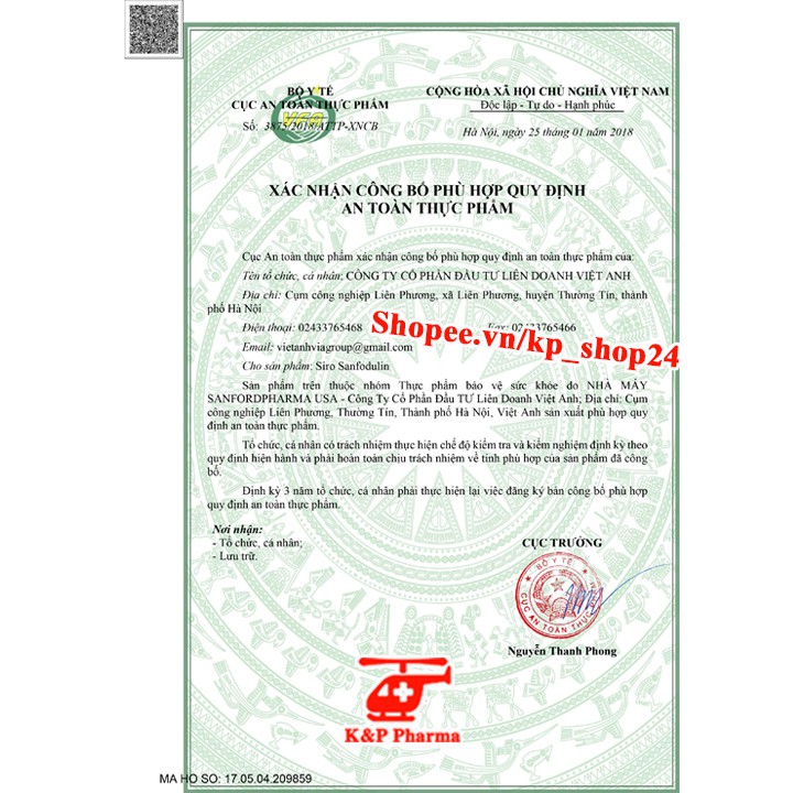 ✅ (CHÍNH HÃNG) Siro Sanfodulin – Tăng sức đề kháng, tăng hấp thu, bé ăn ngon, hết biếng ăn, suy nhược, mệt mỏi | BigBuy360 - bigbuy360.vn