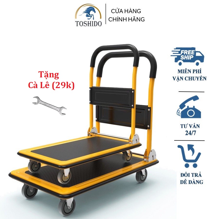 Xe Đẩy Hàng TOSHIDO Thép Bánh xe chống ồn Tải Trọng 300kg Gấp Gọn Tiện Lợi