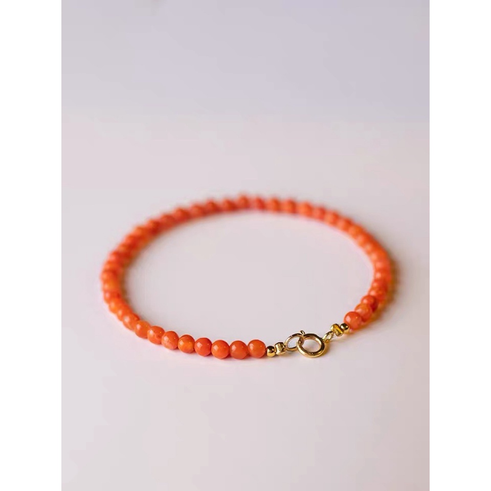 [Hàng Mới] Vòng Tay Đá Mã Não Đỏ Phong Cách Retro