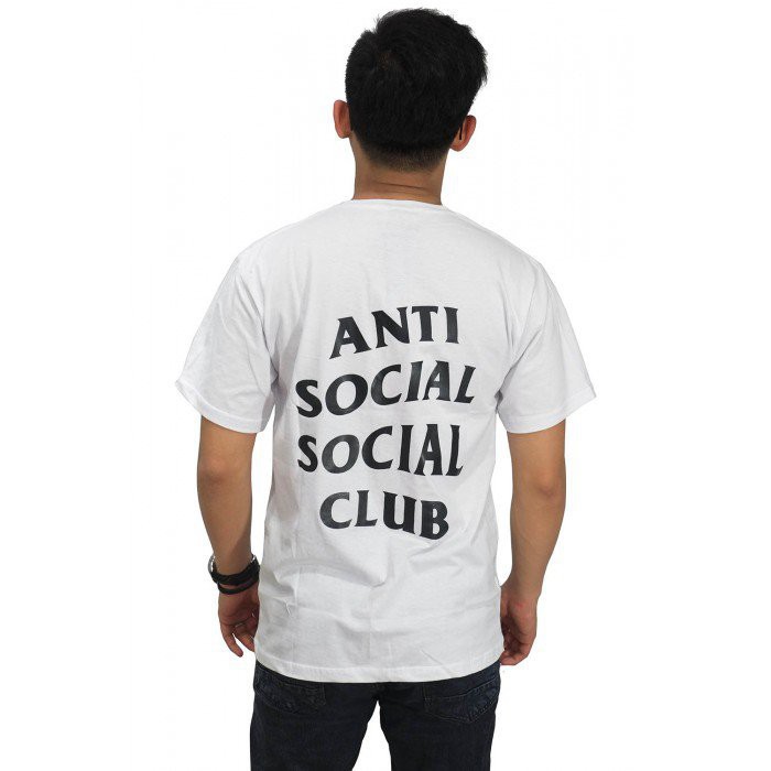 Áo Thun Trắng In Chữ Anti Social Club Thời Trang Xu Hướng Cho Nam