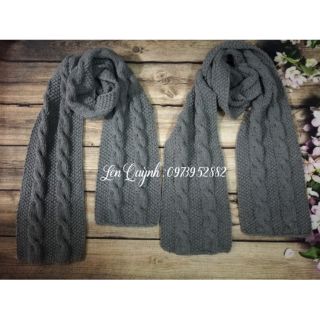Khăn len handmade kiểu đan vặn thừng hạt gạo
