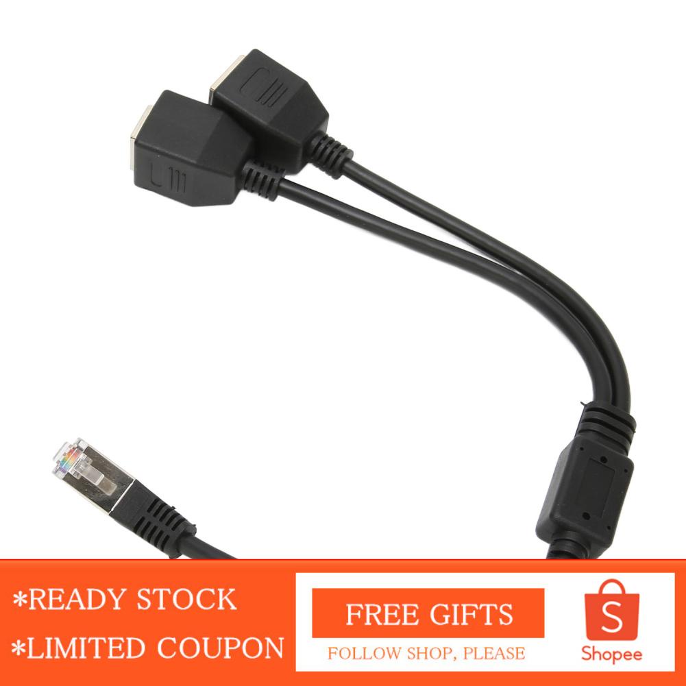 Alwaysonline RJ45 Ethernet Splitter Cable 1 Male to 2 Female Port Stable Fast Transmission Cat5 for Router Modem
