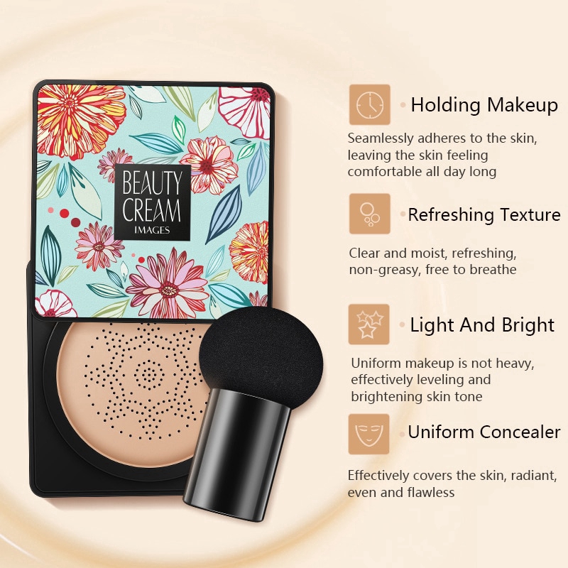 Kem nền BB Air Cushion của Hàn Quốc Nấm đầu CC Cream Kem che khuyết điểm Làm trắng Mỹ phẩm Không thấm nước Làm sáng khuôn mặt