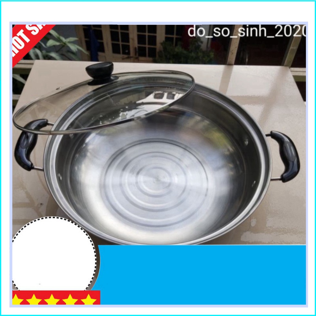 Xoong / Nồi inox nấu Lẩu 28cm FREESHIP Dùng cho mọi loại bếp