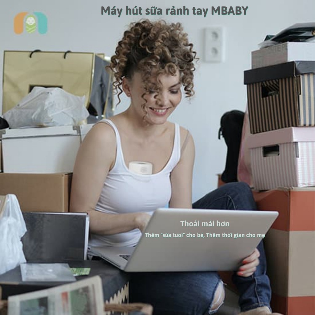 [BH 12th] Máy Hút Sữa Rảnh Tay Không Dây mini tích điện MBABY, 18 cấp độ màn hình LCD