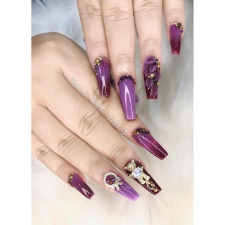 Charm gấu đá đính móng