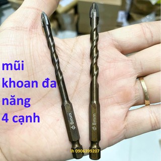combo 2 mũi khoan đa năng chân lục giác 6.35 ( 6mm và 8mm)