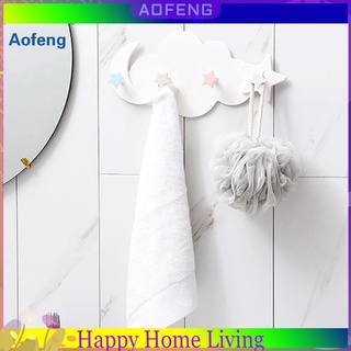 Móc treo đồ hình đám mây/ ngôi sao dán tường bằng nhựa tiện lợi dành cho trang trí phòng tắm