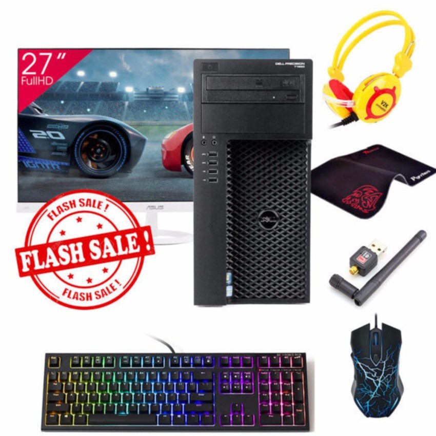 Máy tính để bàn DELL PRECISION T1650 MT + Màn hình Asus 27inch Full Viền (Core I7 3770, 16GB, SSD 240GB,HDD2TB)+Quà Tặng | BigBuy360 - bigbuy360.vn