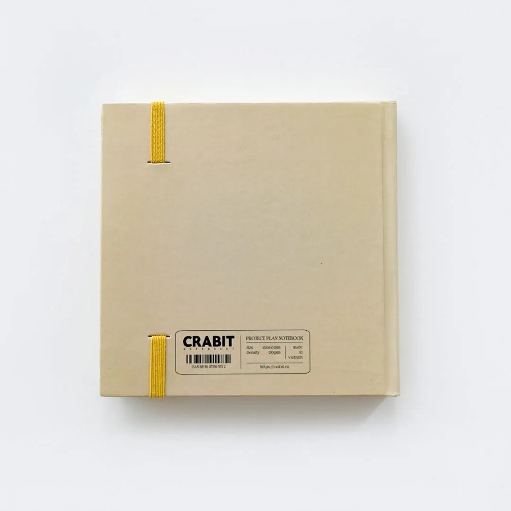 Sổ Vuông CRABIT Project Planner VÀNG 130gsm 144 trang - Sổ kế hoạch quản lý dự án cá nhân