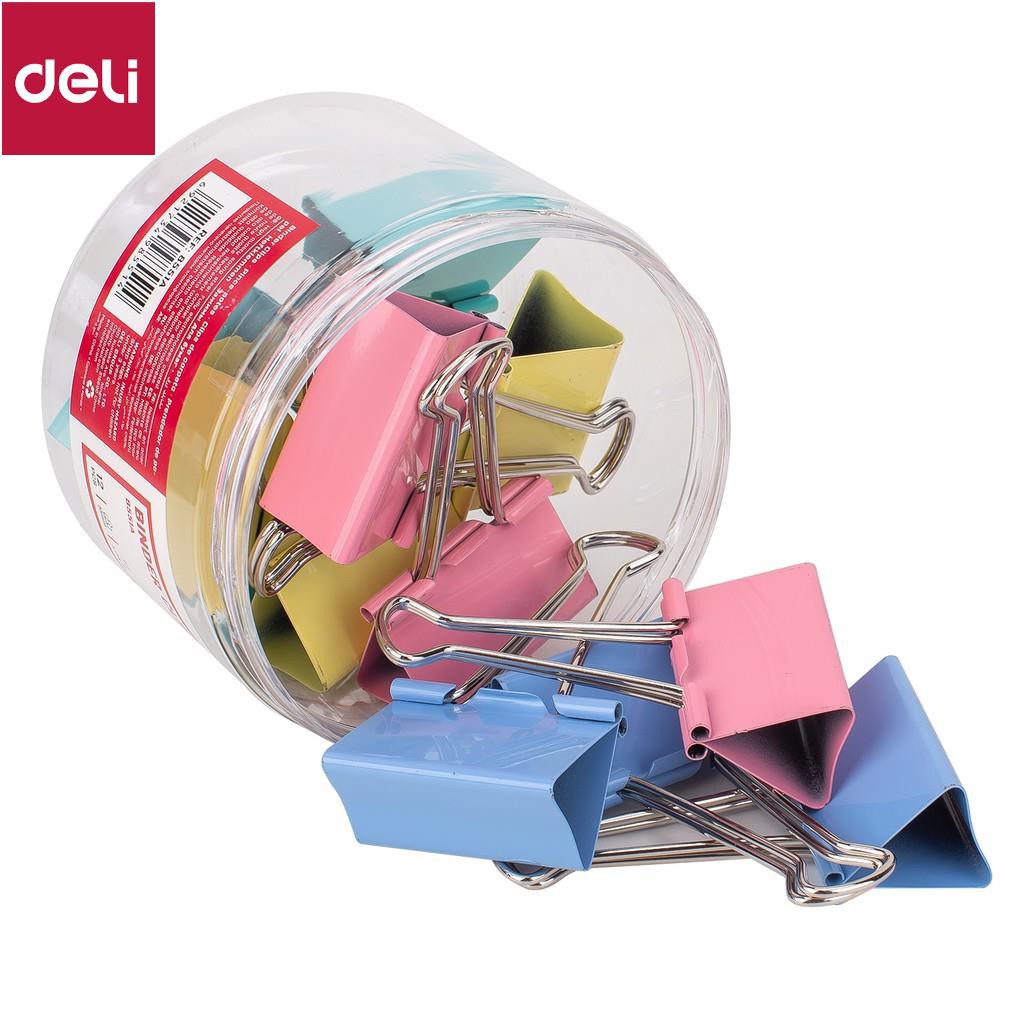 Kẹp bướm màu 51mm Deli - 12 cái/ hộp - E8551A [Deli]