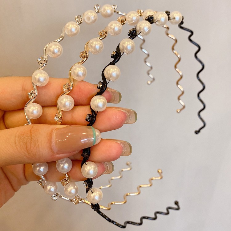 Băng đô thời trang khảm ngọc trai đơn giản phong cách Pháp thanh lịch dành cho nữ