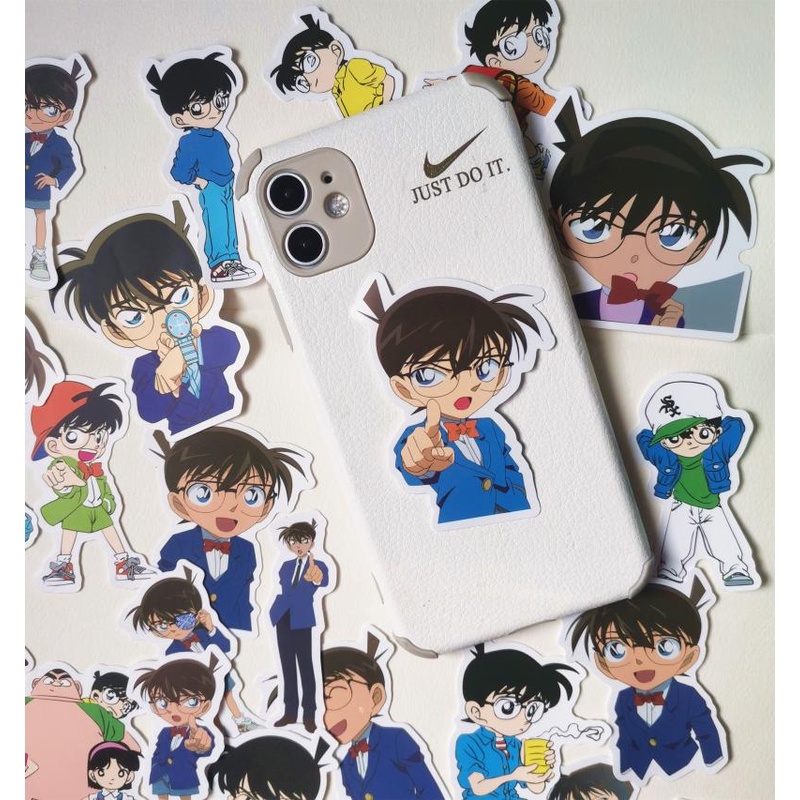 Bộ 50 Sticker Conan - Miếng dán decal chống nước hình dán Conan Kaito Kid Ran Mori Haibara STK15