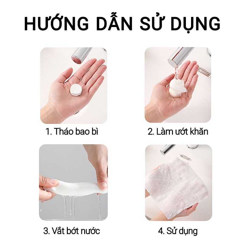 Combo 100 Viên Khăn Nén Bỏ Túi Hình Viên Kẹo Đa Năng
