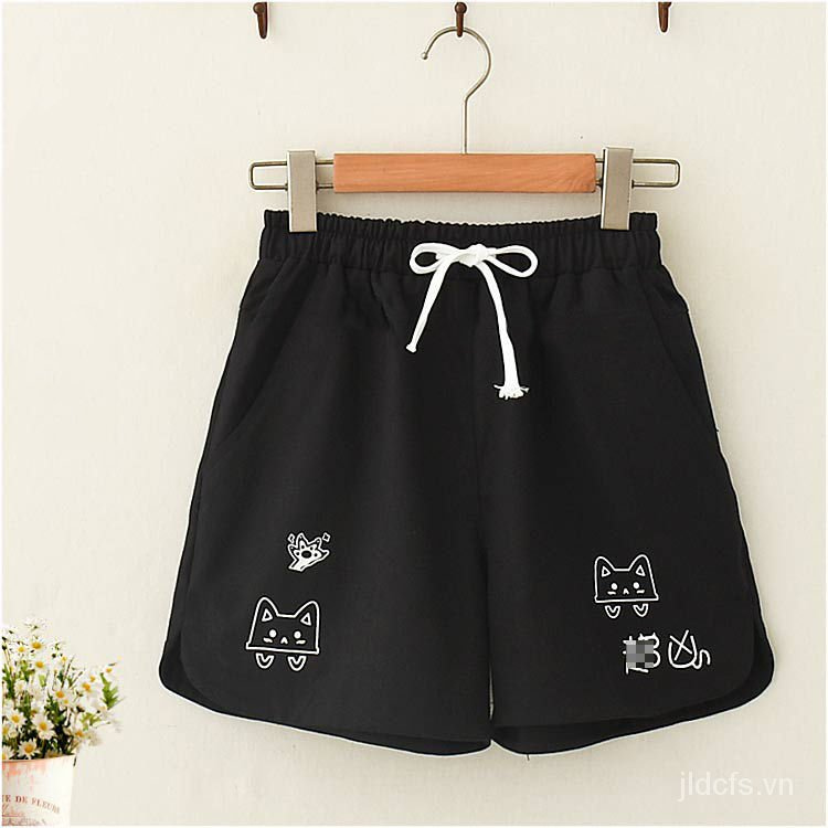 Set áo thun tay ngắn + quần lửng dáng rộng phong cách Hàn Quốc thời trang mùa hè cho nữ