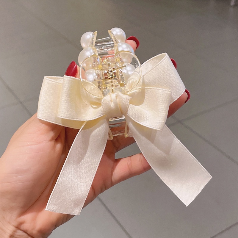 Kẹp Tóc Nơ Đính Ngọc Trai Thời Trang Hàn Quốc