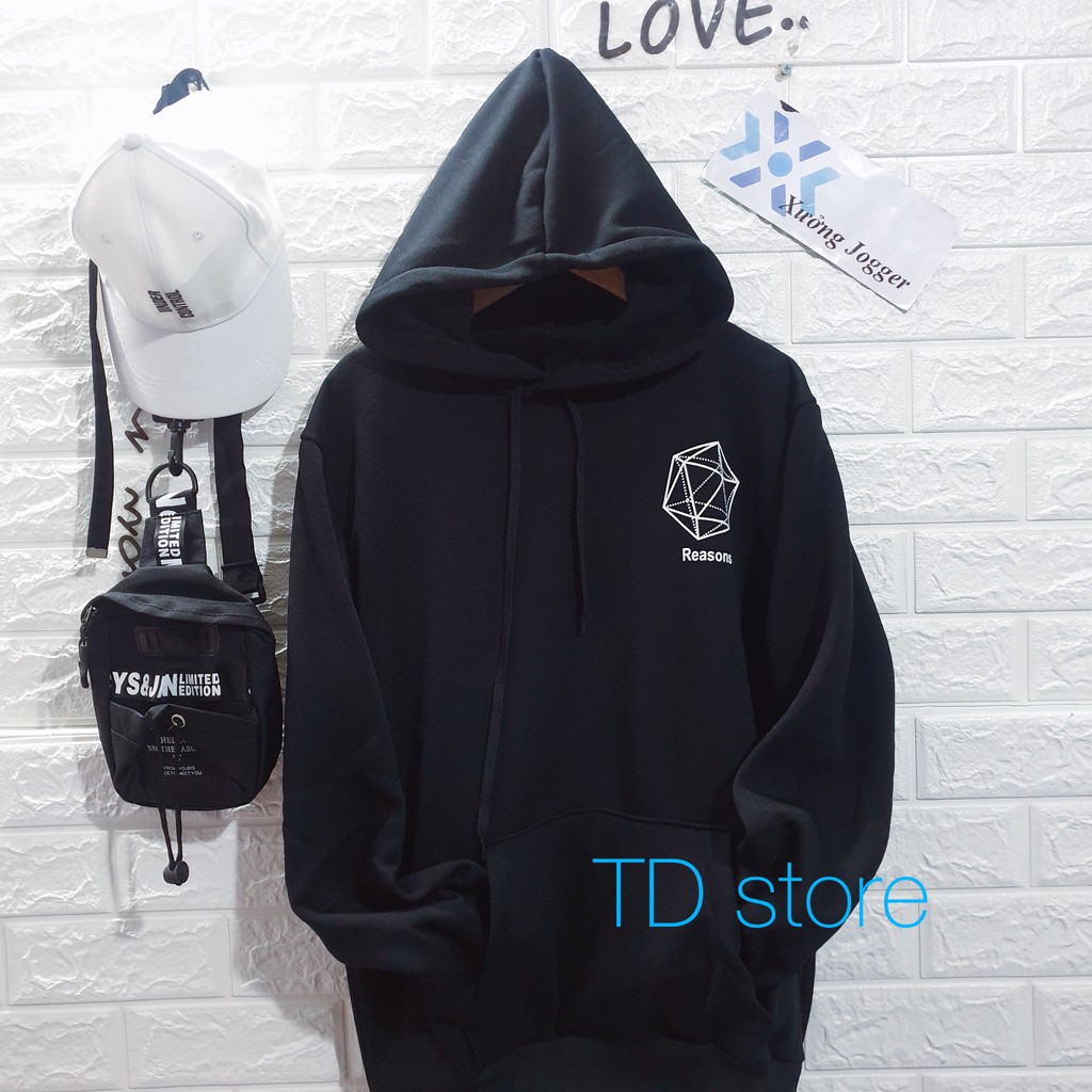 Áo hoodie nỉ ngoại lục giác unisex