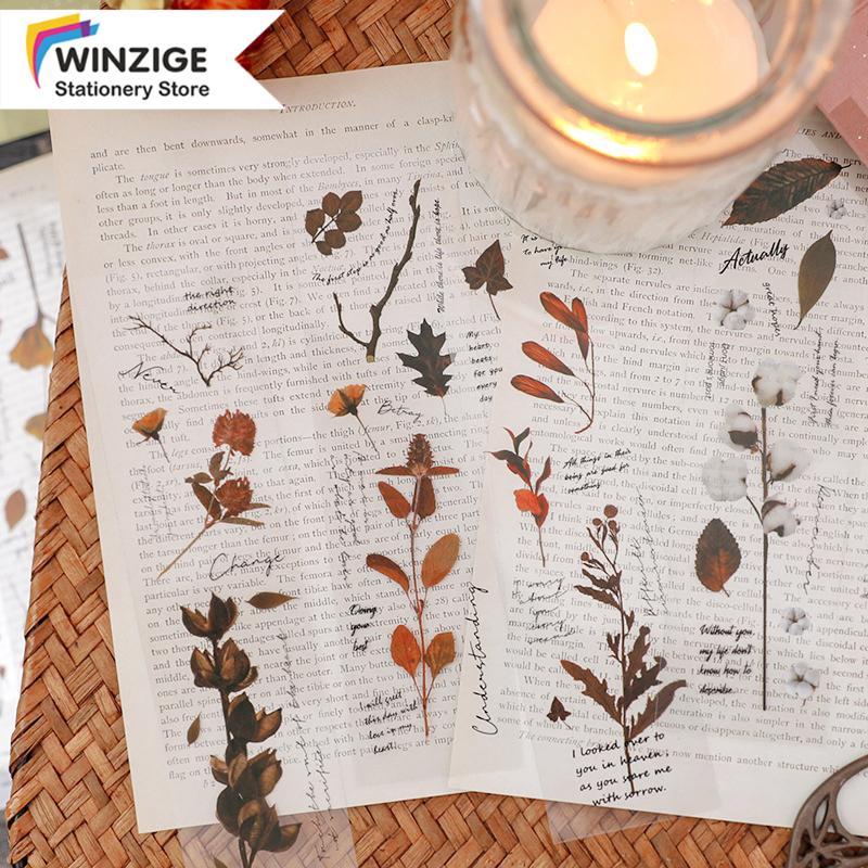 Winzige Sticker dán trang trí album thủ công hình bông hoa phong cách vintage