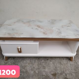 Bàn sofa khung gỗ - mặt kính đá : 60 x 120